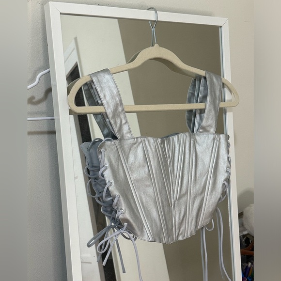 Silver Metallic Corset - Edit by Nine - Picture 1 of 7
